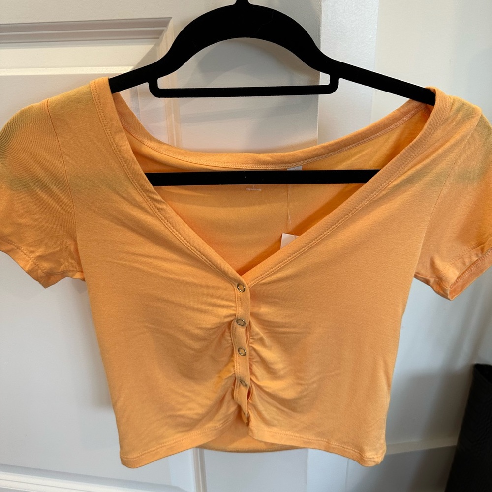 PacSun Button down crop top